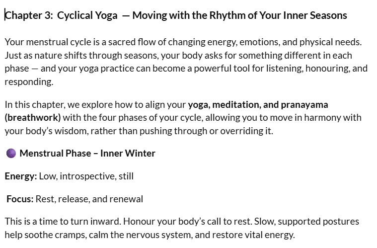 Cyclical living Guidebook screenshot
